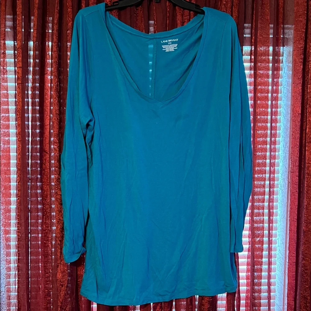 Lane Bryant Vibrant Blue Long Sleeve Tee - Picture 1 of 3